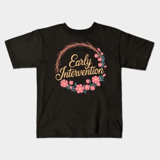 Floral Early Intervention Specialist Back To School Kids T-Shirt